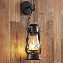 Lindby væglampe Raisa, rustfarvet, metal, lygte, E14