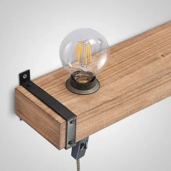 Lindby væglampe Sverina, 40 cm, træ, stik, E27