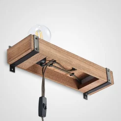 Lindby væglampe Sverina, 40 cm, træ, stik, E27