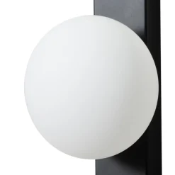 Lindby væglampe Tavrik, sort/hvid, højde 30 cm, glas