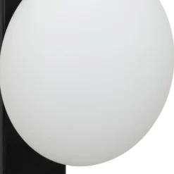 Lindby væglampe Tavrik, sort/hvid, højde 30 cm, glas