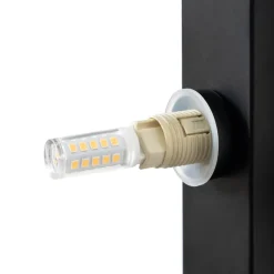 Lindby væglampe Tavrik, sort/hvid, højde 30 cm, glas