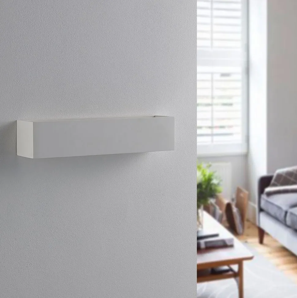 Lindby væglampe Tjada, 35 cm, hvid, gips, G9, kan males