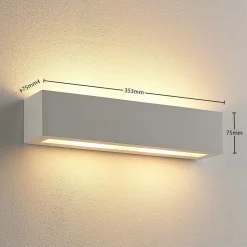 Lindby væglampe Tjada, 35 cm, hvid, gips, G9, kan males