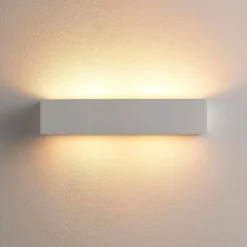 Lindby væglampe Tjada, 35 cm, hvid, gips, G9, kan males