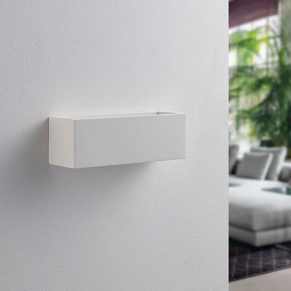 Lindby væglampe Tjada, 22 cm, hvid, gips, G9, kan males