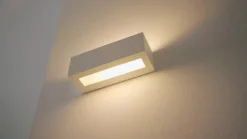 Lindby væglampe Tjada, 22 cm, hvid, gips, G9, kan males