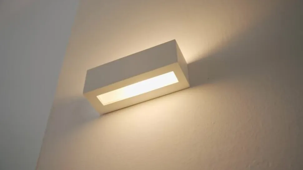 Lindby væglampe Tjada, 22 cm, hvid, gips, G9, kan males