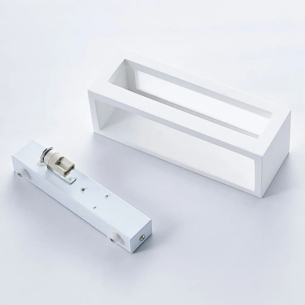 Lindby væglampe Tjada, 22 cm, hvid, gips, G9, kan males