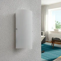 Lindby væglampe Tuli, 28 cm, glas, halvcirkelformet, E14