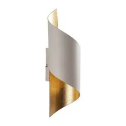 Lindby væglampe Vanni, hvid/guld, metal, højde 52 cm