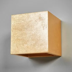 Lindby væglampe Yade, 11 cm, guldfarvet, gips, G9