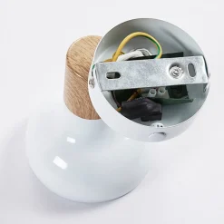 Lindby vægspot Fridolin, 14 cm, hvid, metal, afbryder