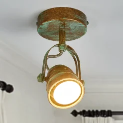 Lindby vægspot Leonor, grøn, metal, 1 lyskilde, 9,5 cm