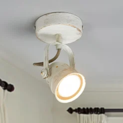 Lindby vægspot Leonor, hvid, metal, 1 lyskilde, 9,5 cm