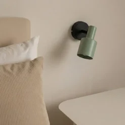 Lindby vægspot Ovelia, grøn/sort, metal, E27