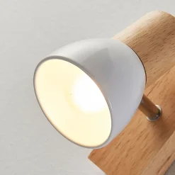 Lindby vægspot Thorin, 14 cm høj, hvid, træ, E14