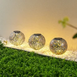 Lindby Vilani LED-solcellelampe i sæt med 3 stk.