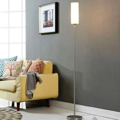 Lindby Vinsta gulvlampe, højde 153 cm, hvid, glas, metal