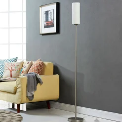 Lindby Vinsta gulvlampe, højde 153 cm, hvid, glas, metal