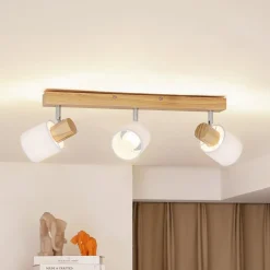 Lindby Wanessa loftspot, 47 cm, 3 lyskilder, hvid, træ, E14