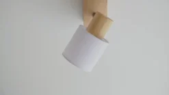 Lindby Wanessa loftspot, 39 cm, 2 lyskilder, træ, hvid, E14