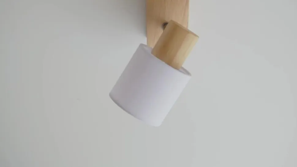 Lindby Wanessa loftspot, 39 cm, 2 lyskilder, træ, hvid, E14