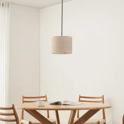 Lindby-pendel Soula, Ø 26 cm, beige, plast, E27