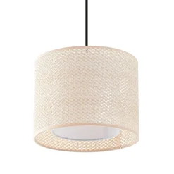 Lindby-pendel Soula, Ø 26 cm, beige, plast, E27