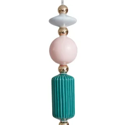 Lindby-pendel Ysoria, grå/pink/grøn, keramik, Ø 16 cm