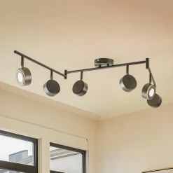 Lindby-spot Jyla, sort, 4.000 K, 6-lys, GX53