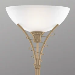 LINEAS tidløs gulvlampe, patineret messing