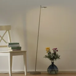 lock LED-gulvlampe, 1 lyskilde, stålfarvet