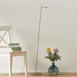 lock LED-gulvlampe, 1 lyskilde, stålfarvet