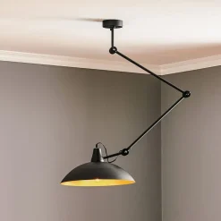 Loftlampe 808 justerbar 1 lyskilde sort/guld