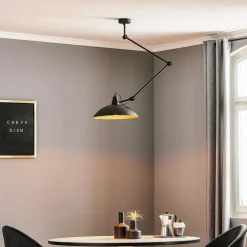 Loftlampe 808 justerbar 1 lyskilde sort/guld