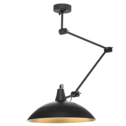 Loftlampe 808 justerbar 1 lyskilde sort/guld