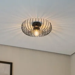 Loftlampe Aspendos N-641, sort, metal, Ø 36 cm