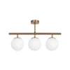 Loftlampe Atmaca, 3 lyskilder, antik guld, glas, 60 cm