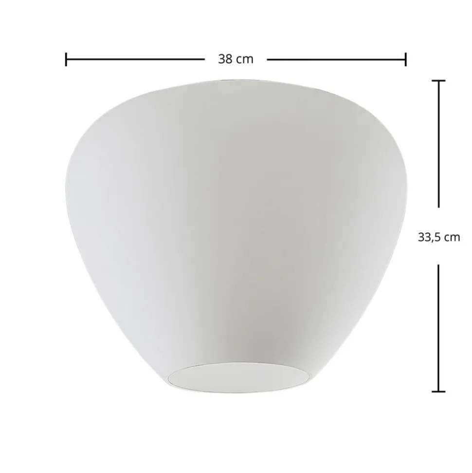 Loftlampe Bibiane i glas, opalhvid