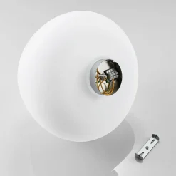 Loftlampe Bibiane i glas, opalhvid