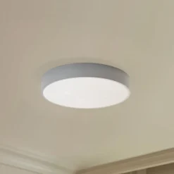 Loftlampe Cleo, Ø 50 cm, IP54, grå, metal, E27