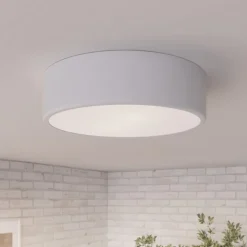 Loftlampe Cleo, Ø 30 cm, IP20, hvid, metal, E27