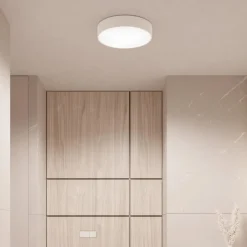 Loftlampe Cleo, Ø 20 cm, IP54, hvid, metal, E27