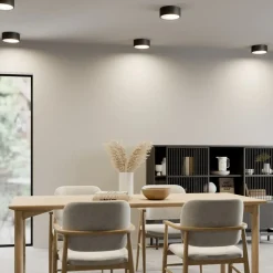 Loftlampe Cleo, Ø 20 cm, IP20, sort, metal, E27