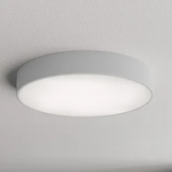 Loftlampe Cleo 500, grå, sensor, IP54, Ø 50 cm, metal