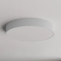 Loftlampe Cleo 500, grå, sensor, IP54, Ø 50 cm, metal