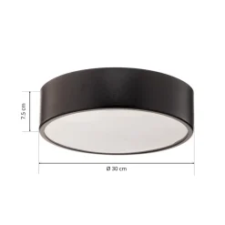 Loftlampe Cleo 300, IP54, Ø 30 cm sort