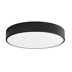 Loftlampe Cleo 500, sort, sensor, IP54, Ø 50 cm, metal