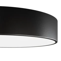 Loftlampe Cleo 500, sort, sensor, IP54, Ø 50 cm, metal